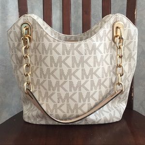 Michael Kors Vanilla Lilly Tote Shoulder Bag Purse